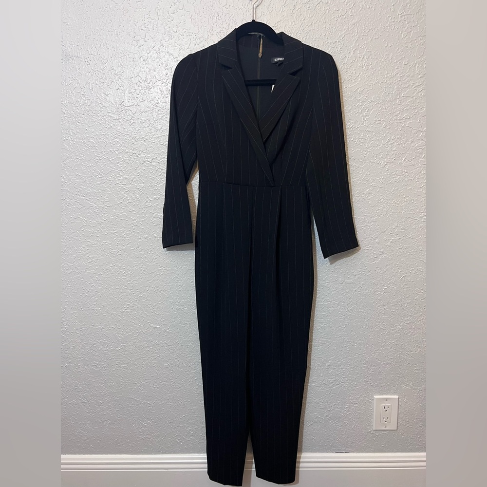 Express Pinstripe Jumpsuit- Black - Size 2 -New